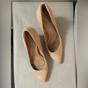Rockport Total Motion Nude Suede Pointed Toe Flats Comfort Shoes Size 10
